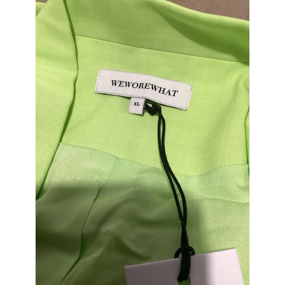 WeWoreWhat Cropped Lime Green Long Sleeve Collar Blazer XL - Picture 6 of 9